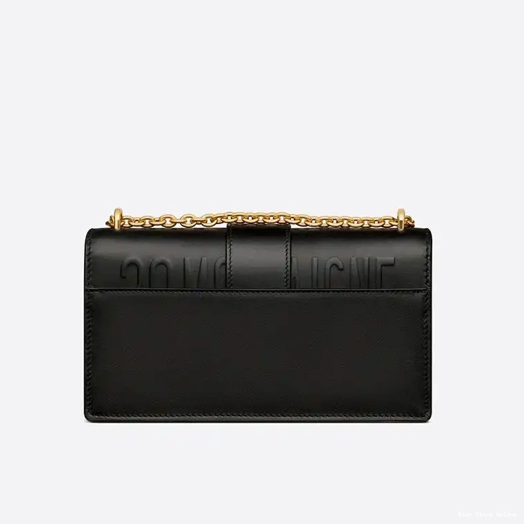 Cheap Calfskin 30 Dior Black Montaigne Bag East-West With Chain 0414 Hot Sale